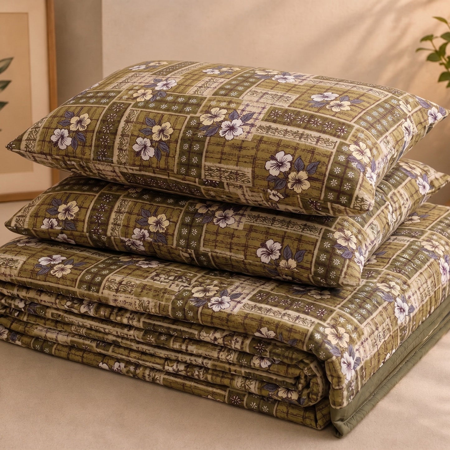 Parish Handlooms Cotton Double Flat 200 TC Printed 1 Summer Bedsheet with 2 Pillow Covers