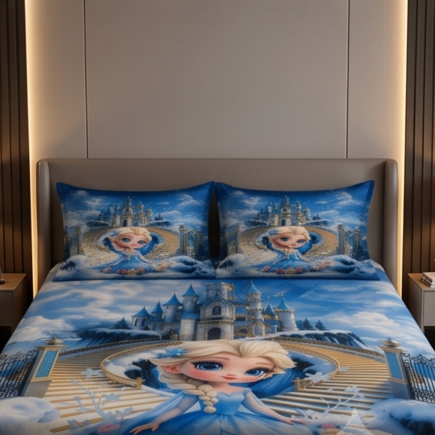 Parish Handlooms Cotton Double Flat 210 TC Cartoon 1 Summer Bedsheet with 2 Pillow Covers