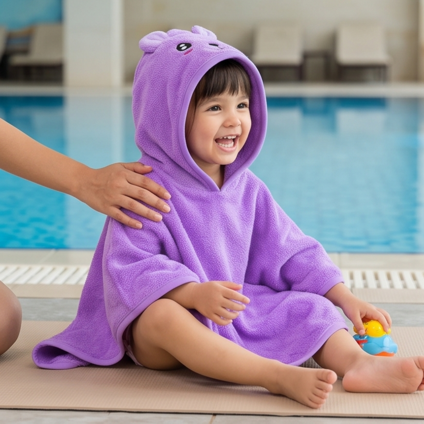 Parish Handlooms Ultra Soft Kids Hooded Towel Poncho (18–36 Months) | Quick Dry Bath & Beach Wear