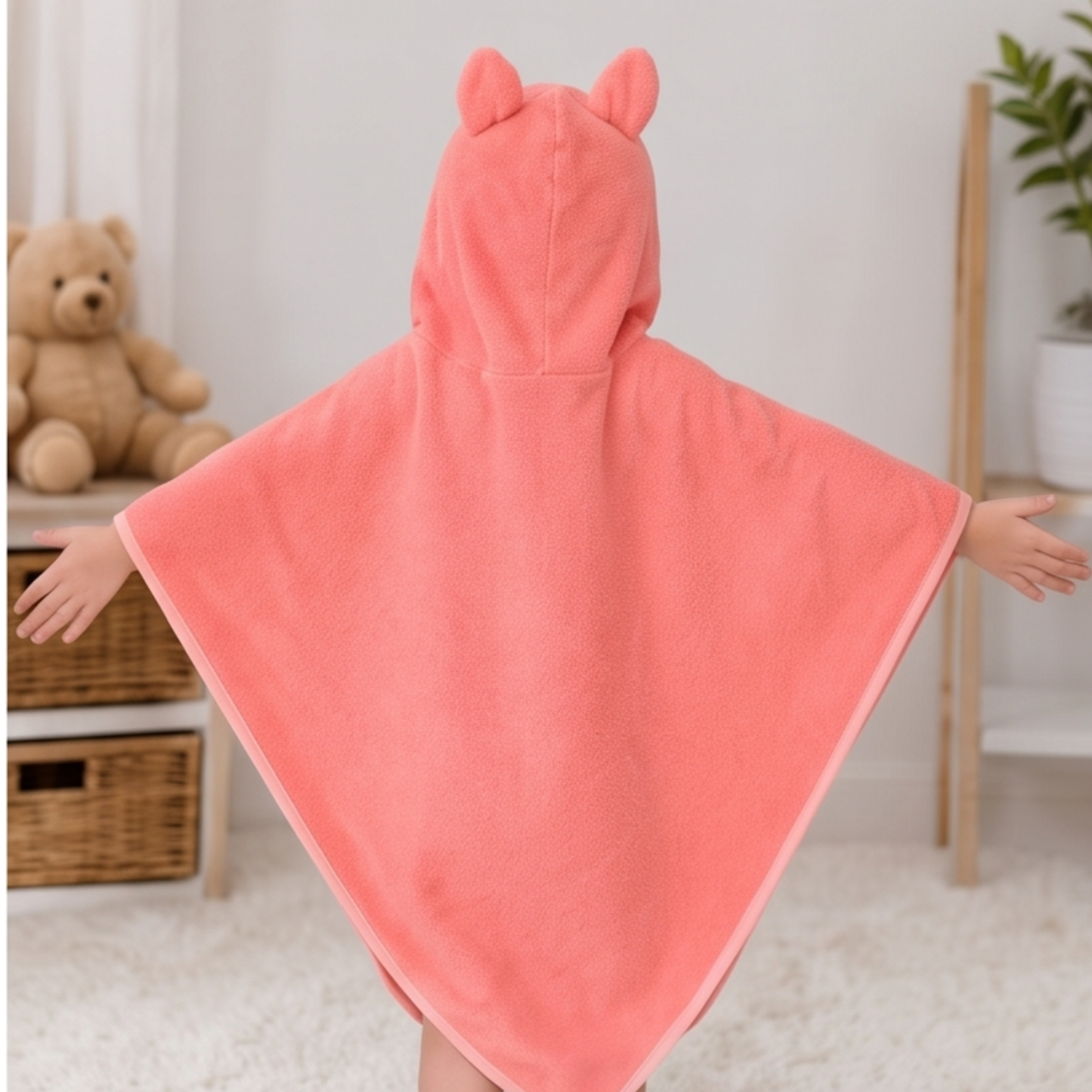 Parish Handlooms Ultra Soft Kids Hooded Towel Poncho (18–36 Months) | Quick Dry Bath & Beach Wear
