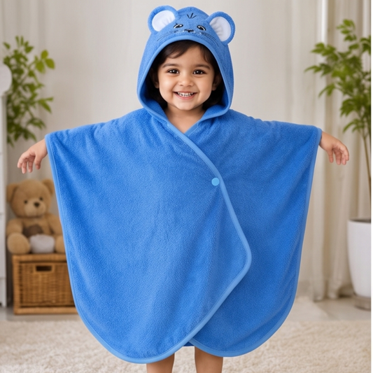 Parish Handlooms Ultra Soft Kids Hooded Towel Poncho (18–36 Months) | Quick Dry Bath & Beach Wear