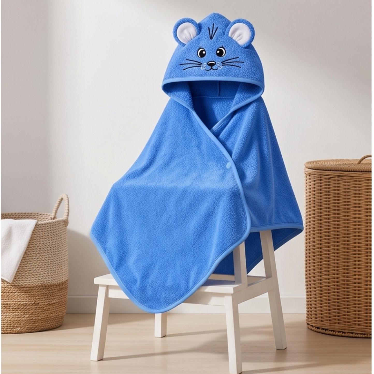 Parish Handlooms Ultra Soft Kids Hooded Towel Poncho (18–36 Months) | Quick Dry Bath & Beach Wear