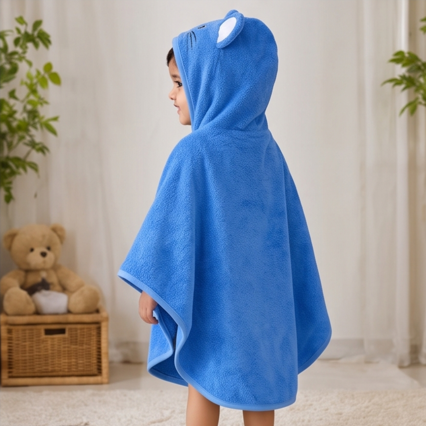 Parish Handlooms Ultra Soft Kids Hooded Towel Poncho (18–36 Months) | Quick Dry Bath & Beach Wear