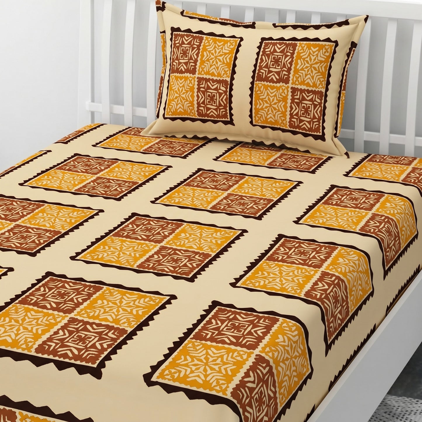 Parish Handlooms Cotton Single Flat 200 TC Printed 1 Summer Bedsheet