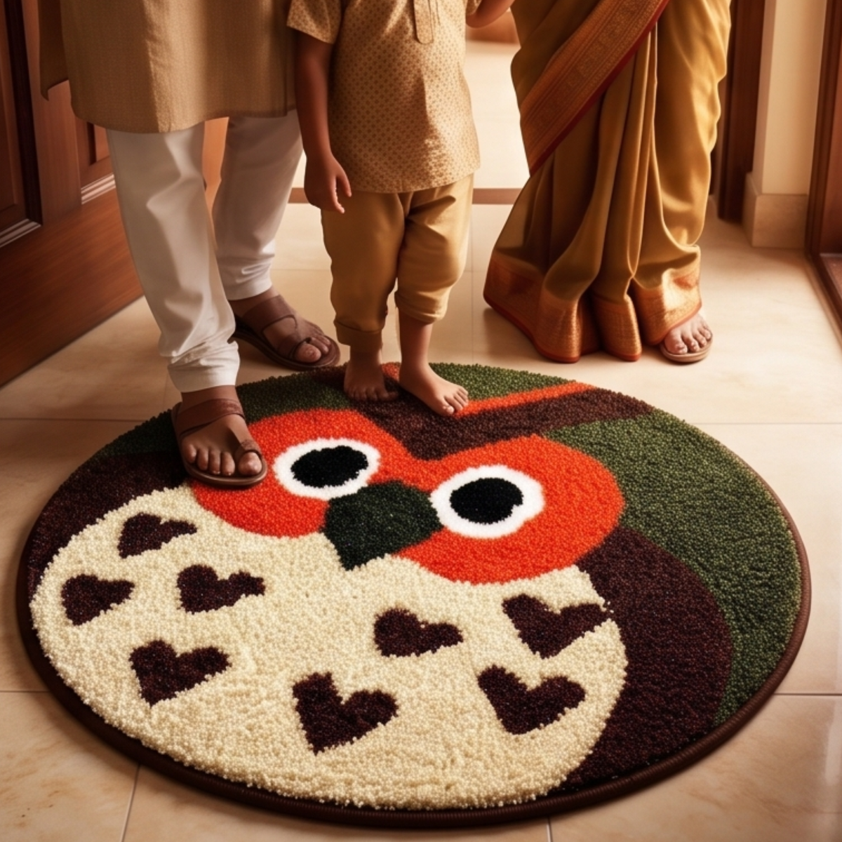 Parish Handlooms Cotton Owl & Lion Design Door & Floor Mats @ 999