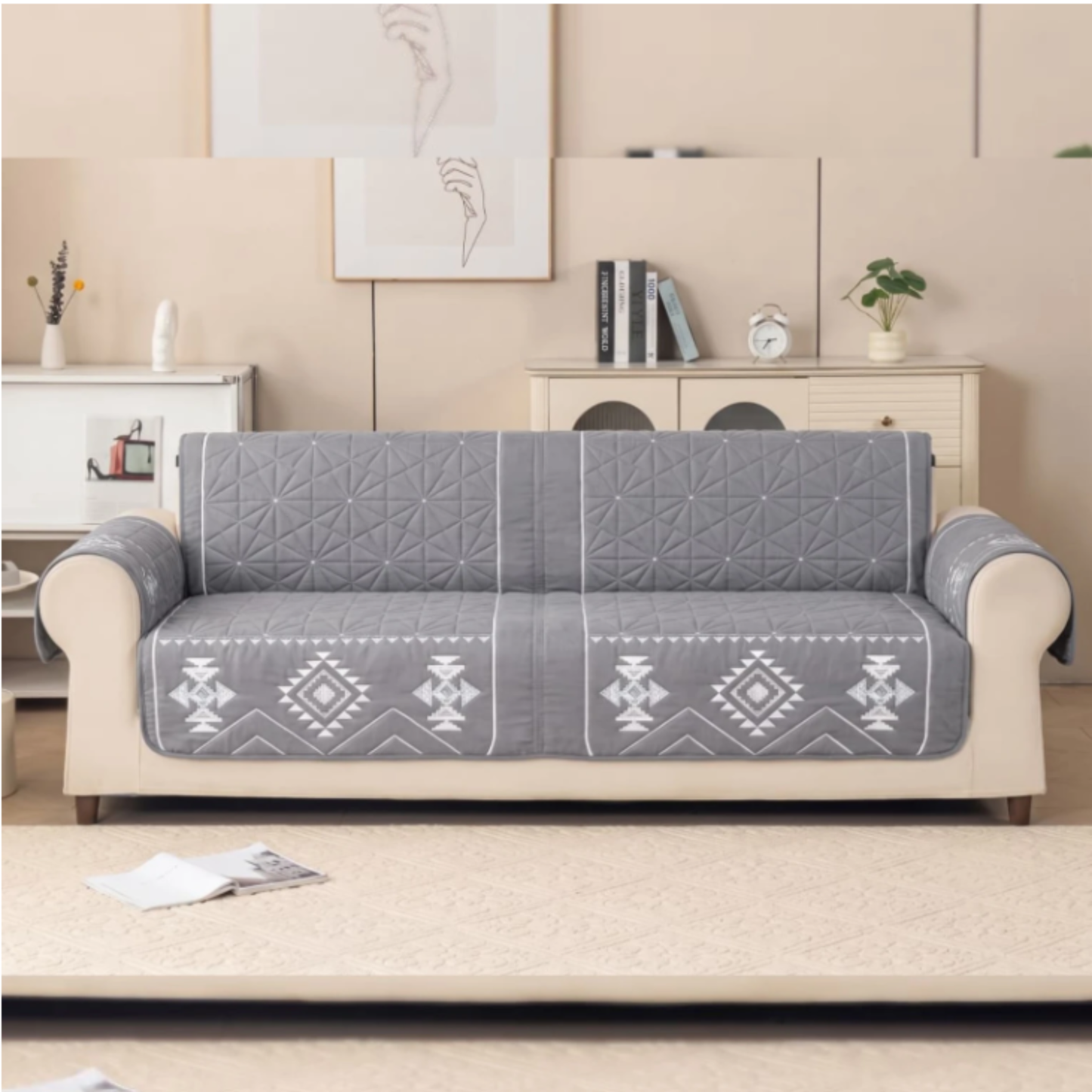 Parish Handlooms Polyester 10 Seater Sofa Printed Cover