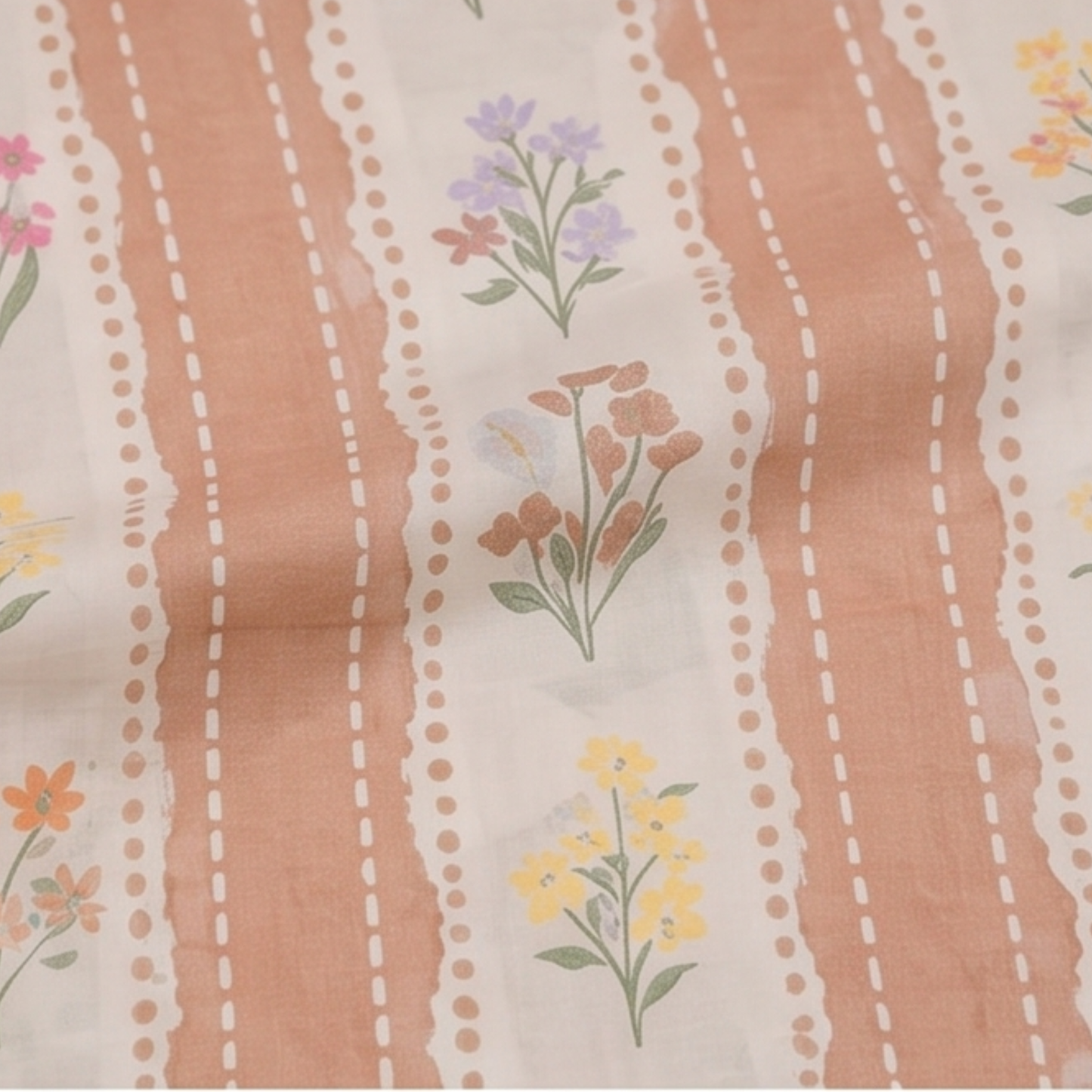 Parish Handlooms Floral Cotton Double Bedding Set 1 Double Comforter with 1 Double Bedsheet and 2 Pillow Covers (Multicolor, All Season)