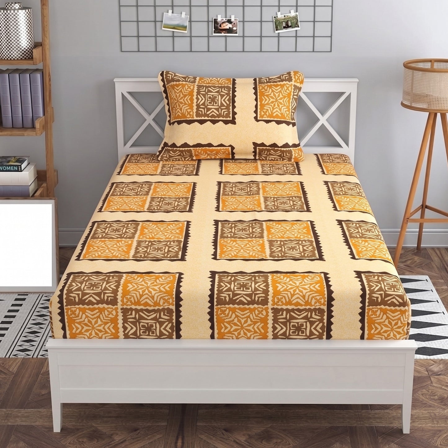 Parish Handlooms Cotton Single Flat 200 TC Printed 1 Summer Bedsheet