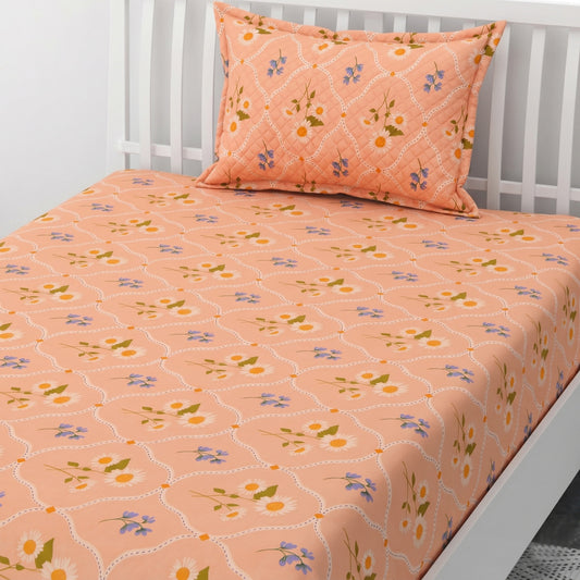 Parish Handlooms Cotton Single Flat 200 TC Printed 1 Summer Bedsheet