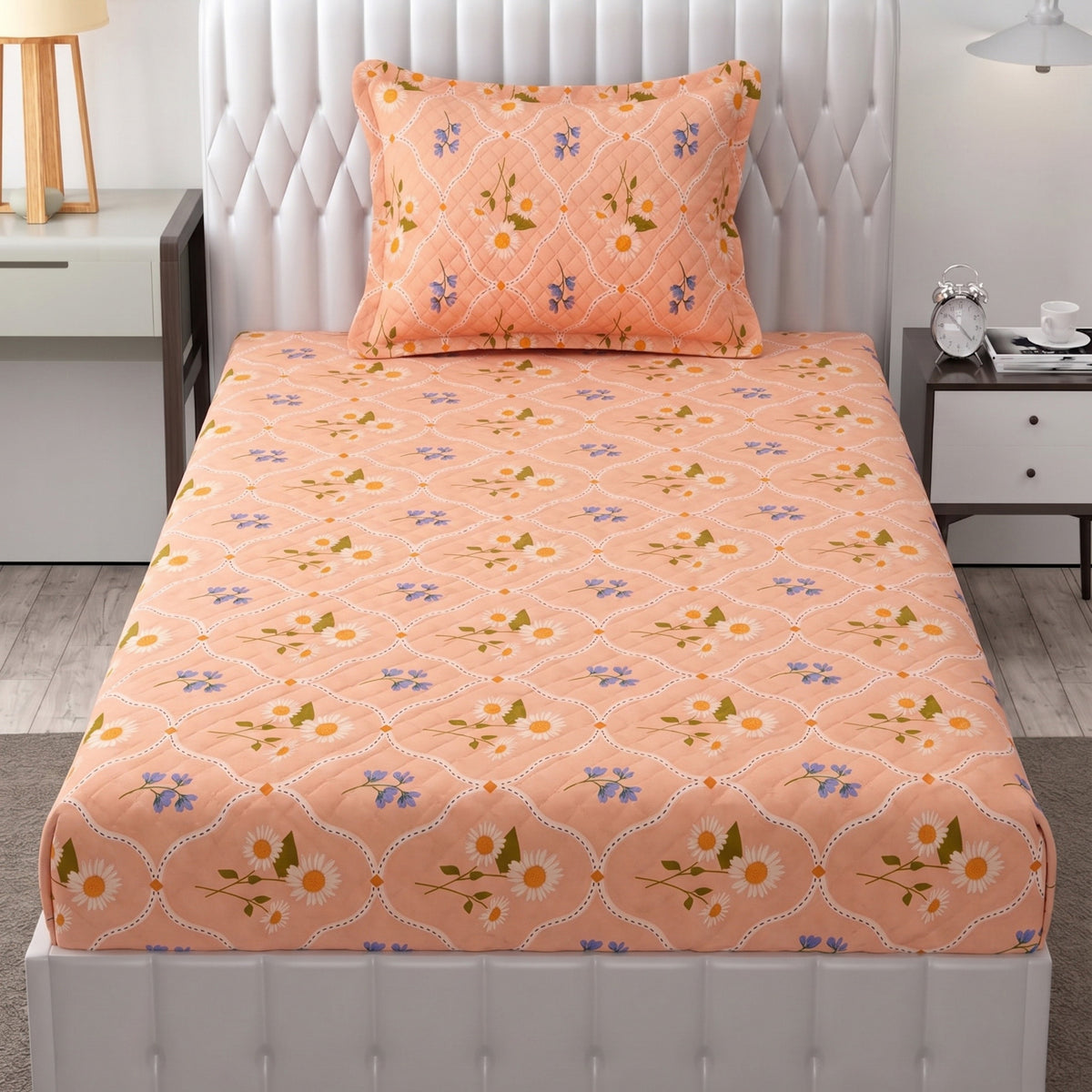 Parish Handlooms Cotton Single Flat 200 TC Printed 1 Summer Bedsheet
