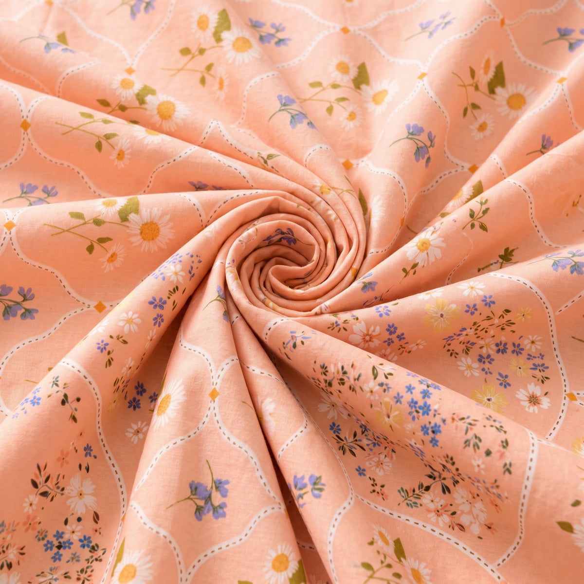 Parish Handlooms Cotton Single Flat 200 TC Printed 1 Summer Bedsheet