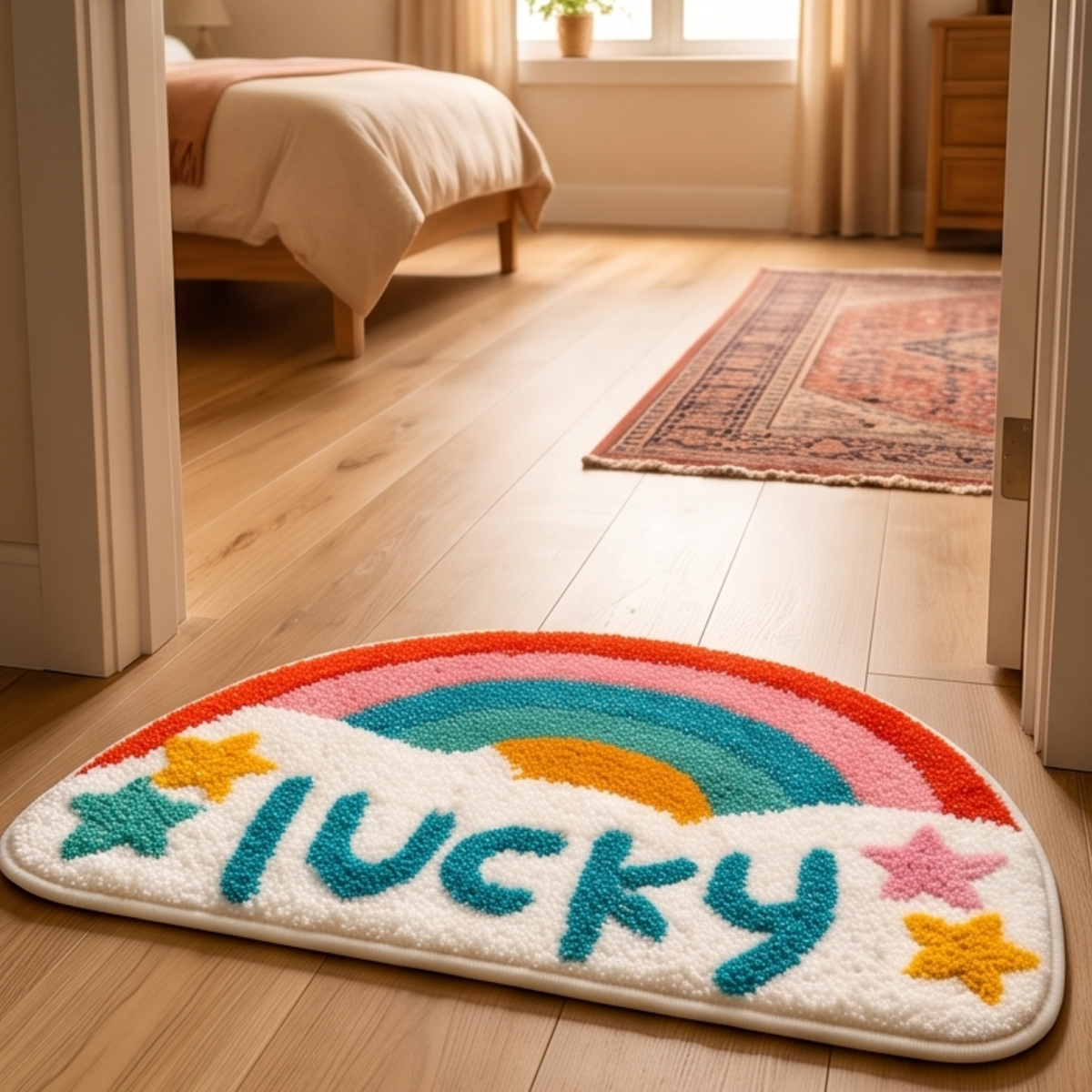 Parish Handlooms Cotton Lucky Text Design Door & Floor Mat