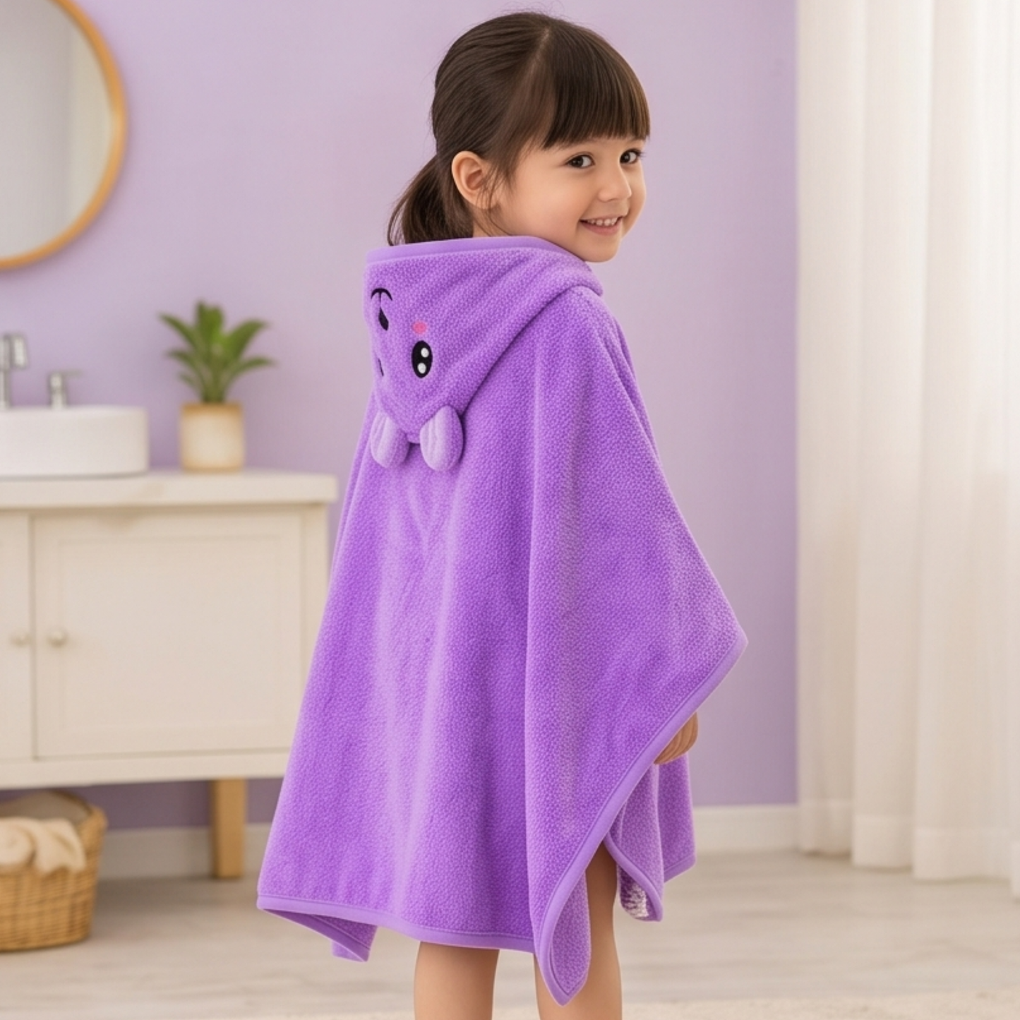 Parish Handlooms Ultra Soft Kids Hooded Towel Poncho (18–36 Months) | Quick Dry Bath & Beach Wear