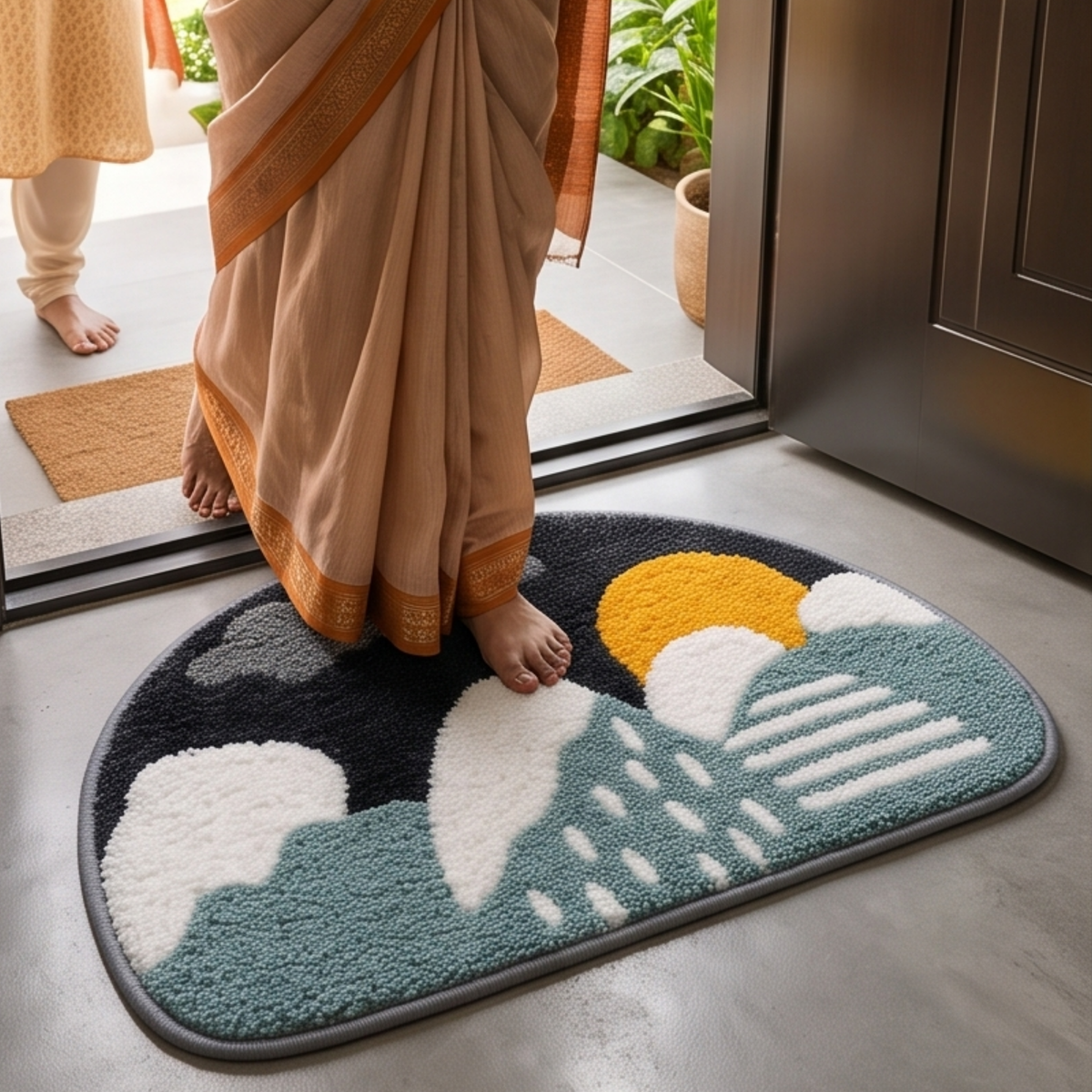 Parish Handlooms Cotton Cloud Design Door & Floor Mat