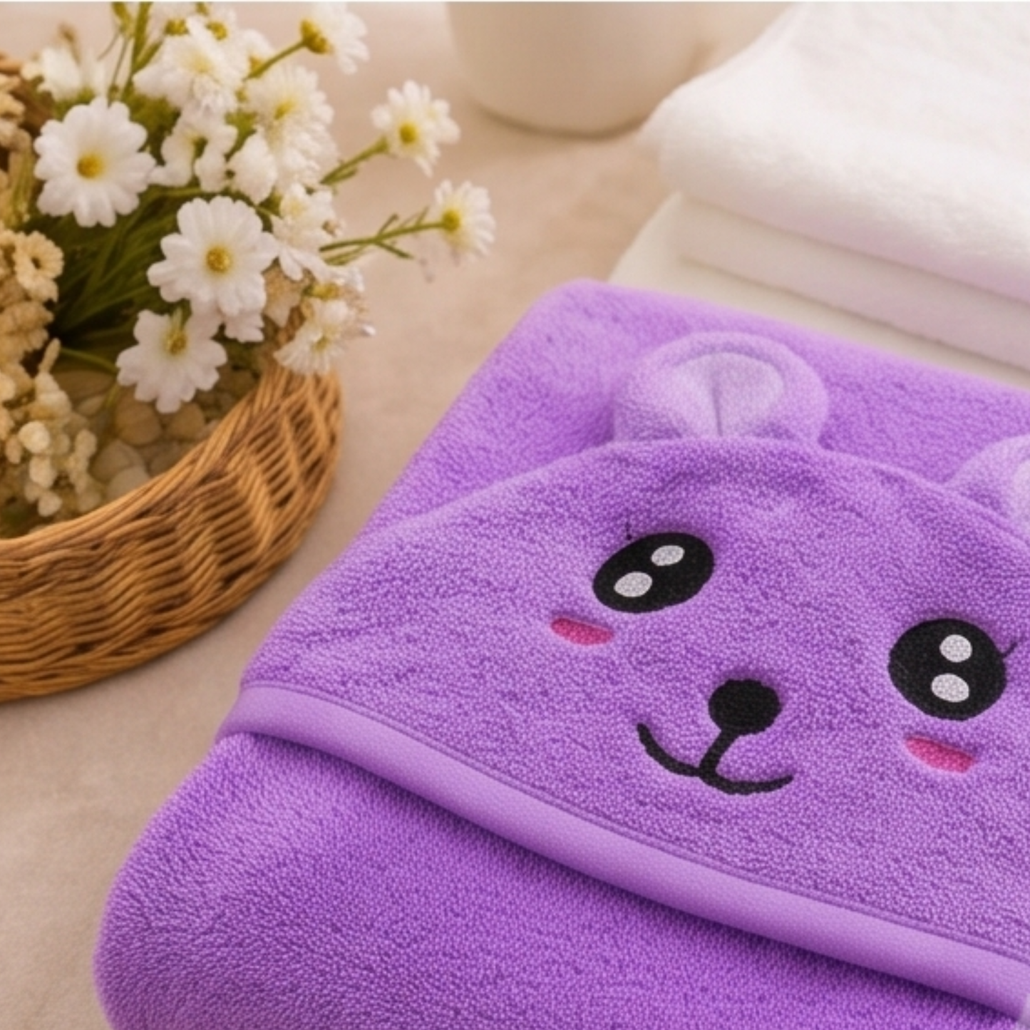 Parish Handlooms Ultra Soft Kids Hooded Towel Poncho (18–36 Months) | Quick Dry Bath & Beach Wear