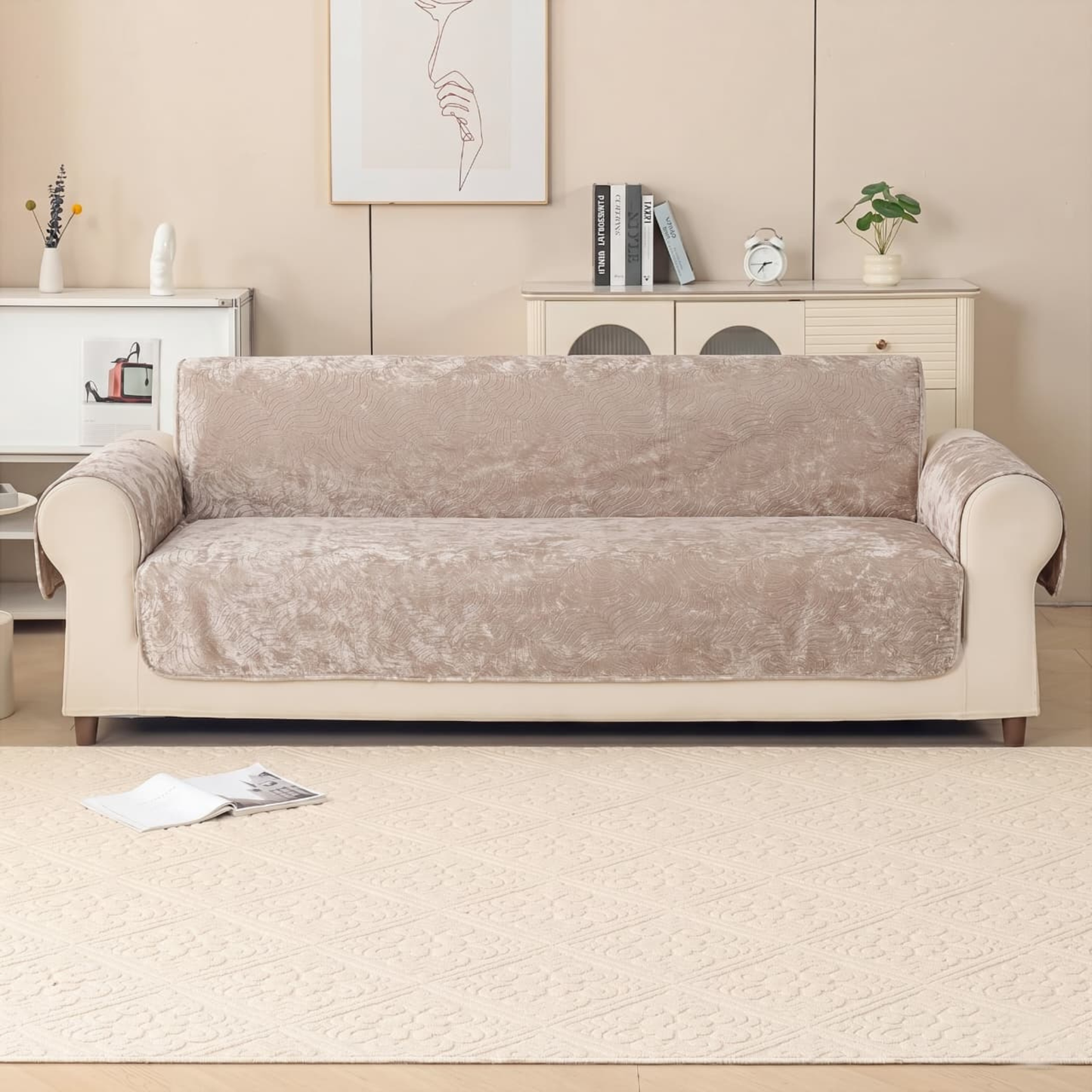 Parish Handlooms Velvet 10 Seater Sofa Plain Cover