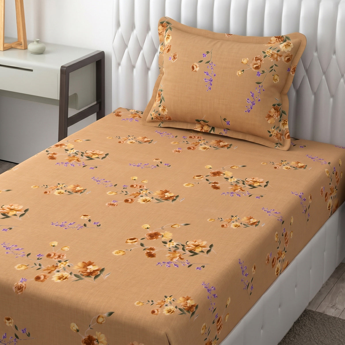 Parish Handlooms Cotton Single Flat 200 TC Printed 1 Summer Bedsheet