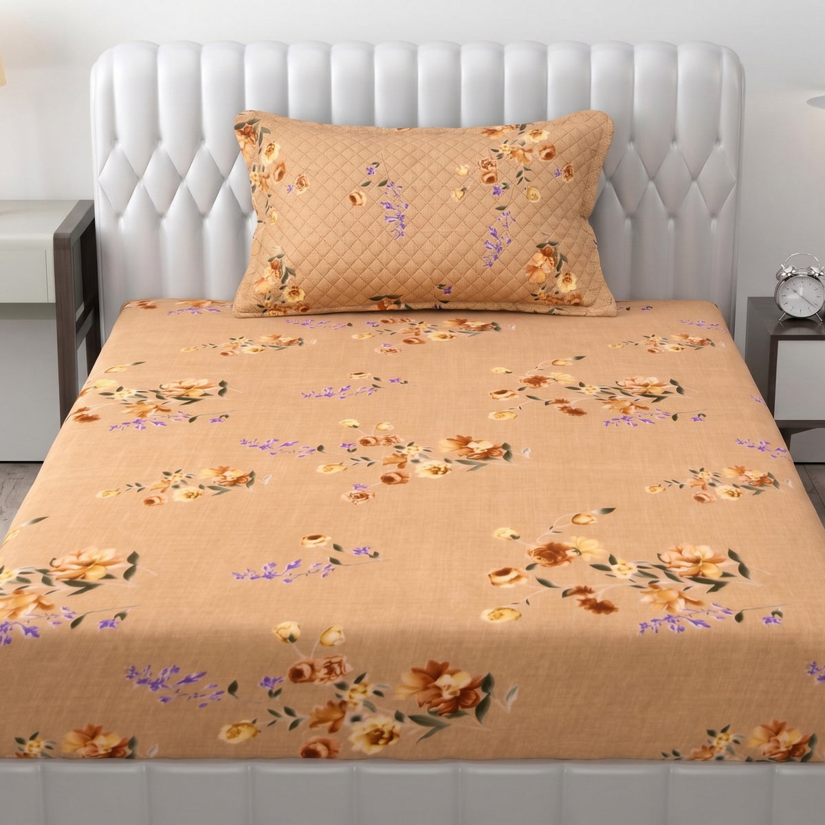 Parish Handlooms Cotton Single Flat 200 TC Printed 1 Summer Bedsheet