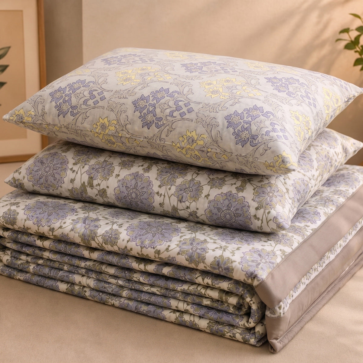 Parish Handlooms Cotton Double Flat 100 TC Printed 1 Bedsheet with 2 Pillow Covers