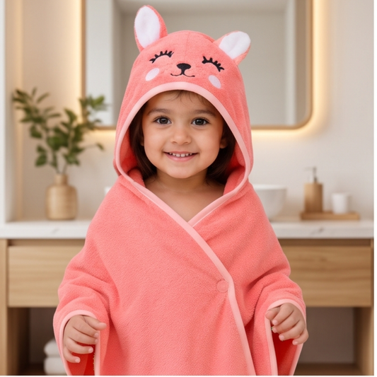 Parish Handlooms Ultra Soft Kids Hooded Towel Poncho (18–36 Months) | Quick Dry Bath & Beach Wear