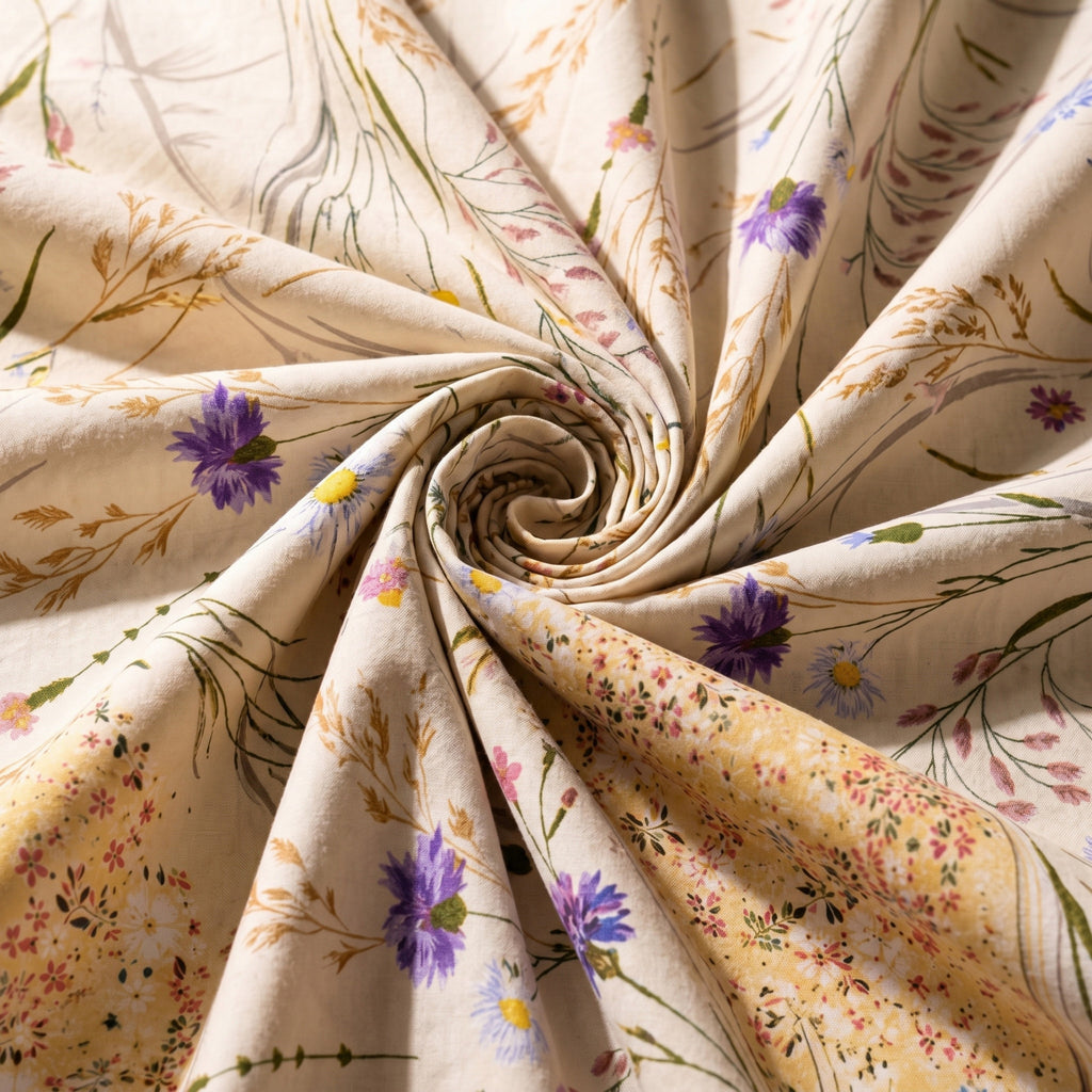 Parish Handlooms Cotton Single Flat 200 TC Floral 2 Summer Bedsheets with 2 Pillow Covers