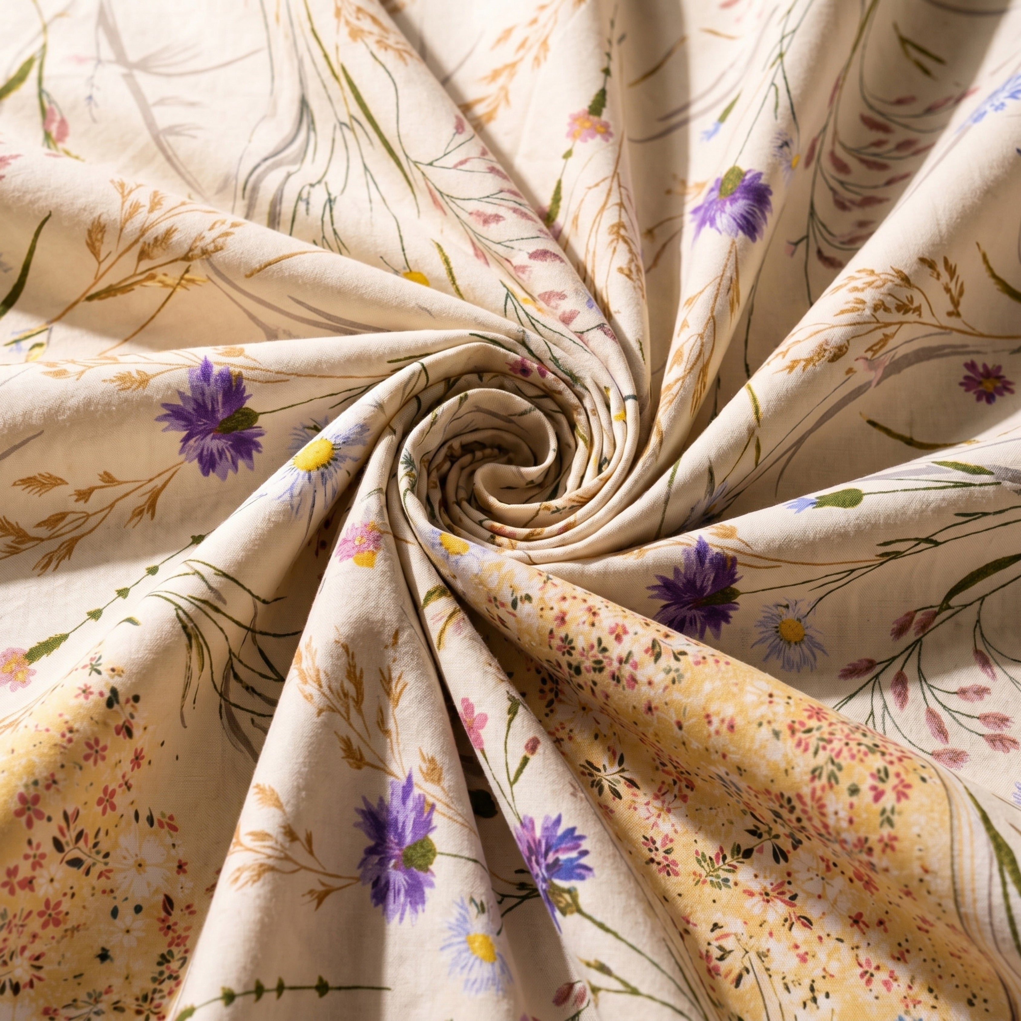 Parish Handlooms Cotton Single Flat 200 TC Floral 2 Summer Bedsheets with 2 Pillow Covers
