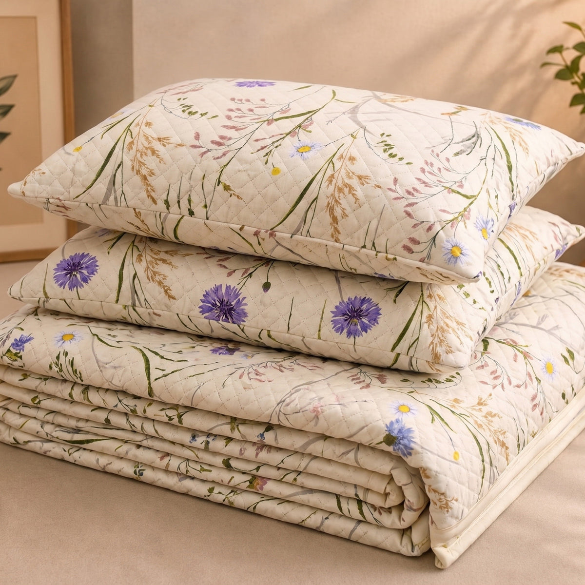 Parish Handlooms Cotton Single Flat 200 TC Floral 2 Summer Bedsheets with 2 Pillow Covers